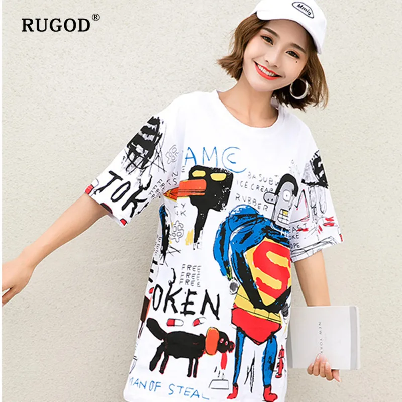 RUGOD 2019 New fashion cotton print tshirt Korean version loose plus size women O-neck camisetas verano mujer 2019
RUGOD 2019 New fashion cotton print tshirt Korean version loose plus size women O-neck camisetas verano mujer 2019