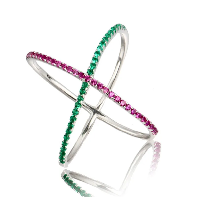 Double Color X Ring Top Quality Solid 925 Sterling Silver Red And Green Ring Jewelry Wedding Ring For Wedding Gift
Double Color X Ring Top Quality Solid 925 Sterling Silver Red And Green Ring Jewelry Wedding Ring For Wedding Gift