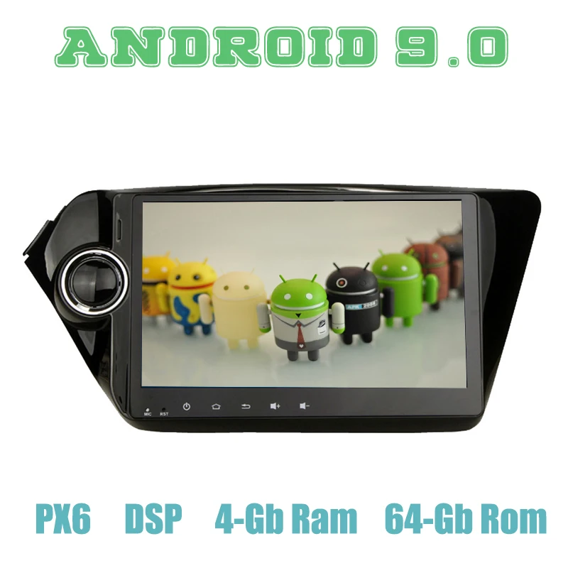 Фото Автомагнитола PX6 Android 9 0 GPS мультимедиа для Kia K2 RIO с IPS экраном DSP 4 + 64 ГБ автостерео Wi