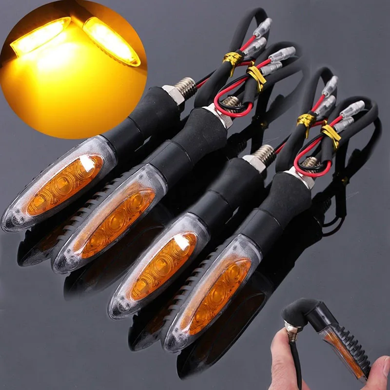 4pcs/set Front Rear Amber Bendable Motorcycle Turn Signal Indicator Blinker Light
4pcs/set Front Rear Amber Bendable Motorcycle Turn Signal Indicator Blinker Light