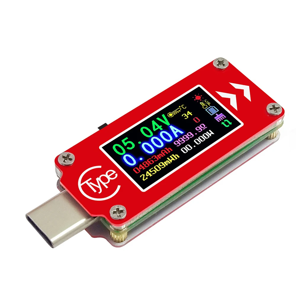 

Цветной USB-тестер Type-C pd, цифровой вольтметр постоянного тока, амперметр, измеритель напряжения, тока, амперметр, детектор, внешний аккумулятор, индикатор зарядного устройства
