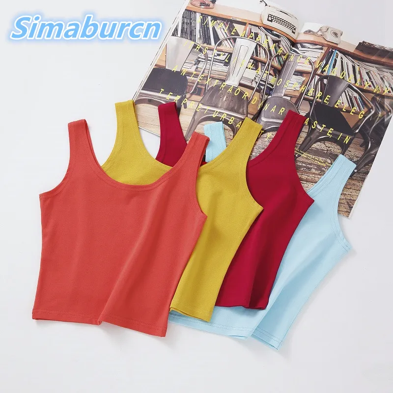 Фото Женская майка без рукавов летняя разноцветная бретелек|vest ladies|women tank topnew summer |