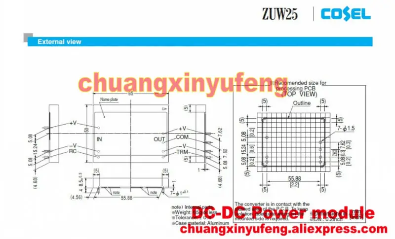ZUW251215 COSEL DC-DC модуль питания DC 12V-+ 15V-15V 25W изолированный | Электроника