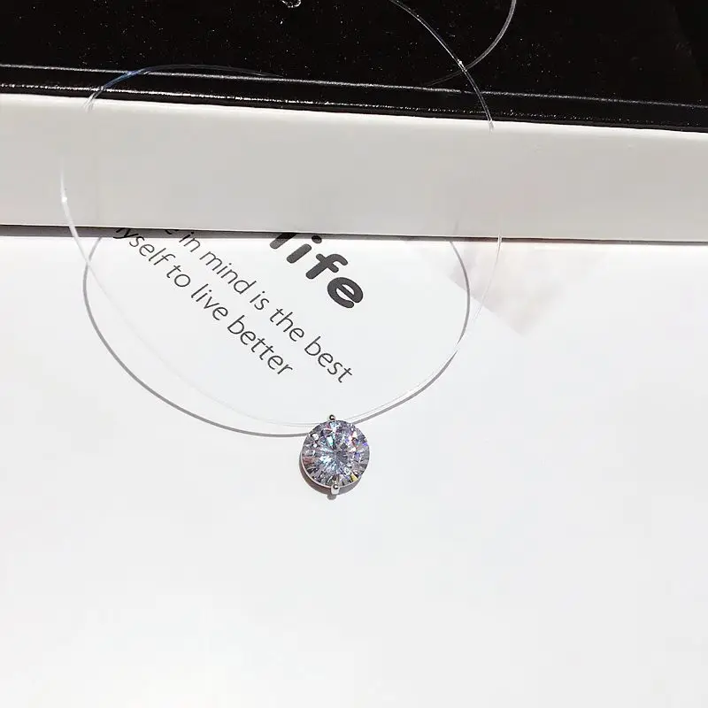 Transparent Invisible CZ Crystal Necklace Silver Color Cubic Zricon Stone Fashion Women Jewelry
Transparent Invisible CZ Crystal Necklace Silver Color Cubic Zricon Stone Fashion Women Jewelry