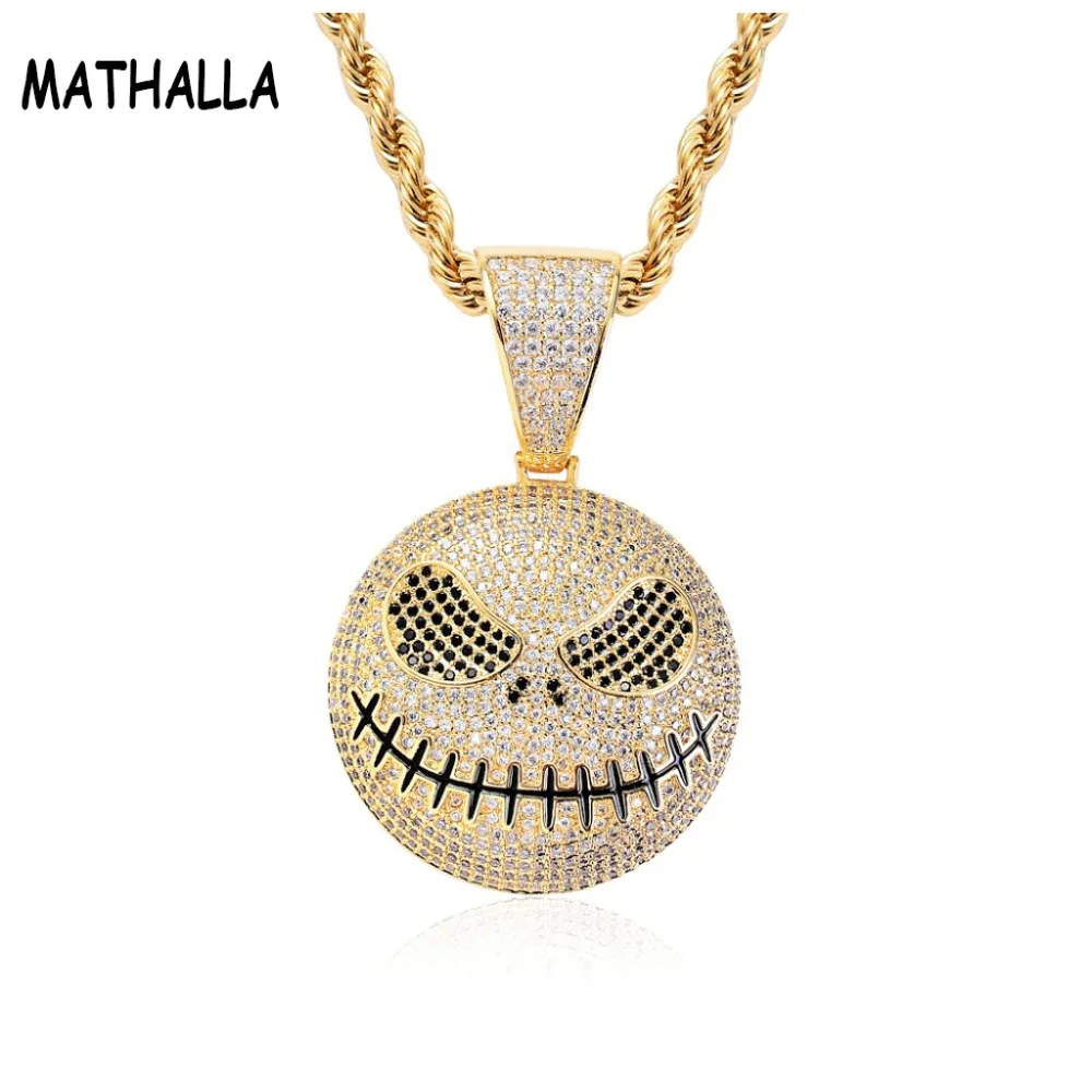 MATHALLA Bling Iced Out Ghost Mask Pendant Necklace with Gold Silver Colors Cubic Zircon Hip-hop Jewelry For Halloween Gift
MATHALLA Bling Iced Out Ghost Mask Pendant Necklace with Gold Silver Colors Cubic Zircon Hip-hop Jewelry For Halloween Gift