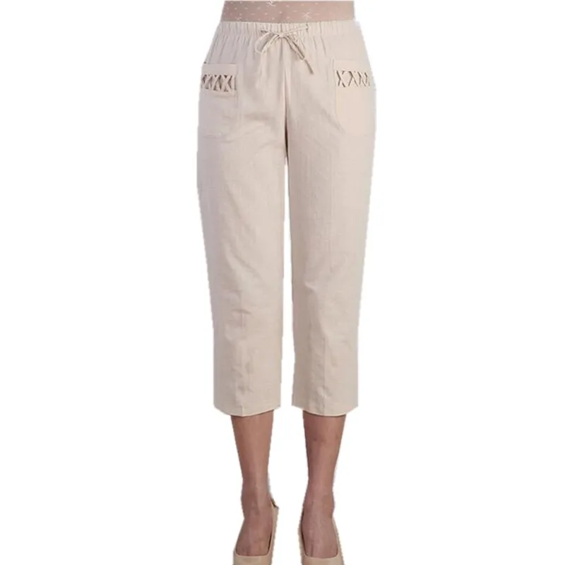 Summer Women Pants Elastic Waist Capris Pants Plus Size Casual Capris Pants Women
Summer Women Pants Elastic Waist Capris Pants Plus Size Casual Capris Pants Women