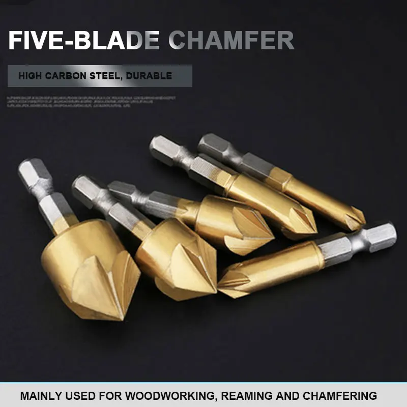 Five Blade Chamfer Countersunk Drill Gold High Carbon Steel Tapered Drill Drill Hole Punching Strong Carpenter Hinged Hole
Five Blade Chamfer Countersunk Drill Gold High Carbon Steel Tapered Drill Drill Hole Punching Strong Carpenter Hinged Hole