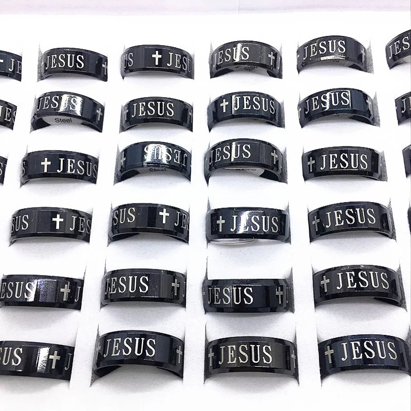 MIXMAX 20PCS ring Jesus cross men's women's God Christ delicate black Stainless Steel brand ring Jewelry high quality
MIXMAX 20PCS ring Jesus cross men's women's God Christ delicate black Stainless Steel brand ring Jewelry high quality