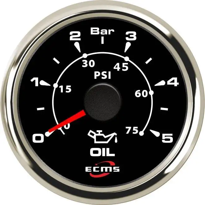 Marine Boat Yacht Automotive Pressure Gauge 0-5 Bar 9-32V 10-184 OHMS 52mm 2 Inch 316L Chrome Bezel Black Dial 802-00029
Marine Boat Yacht Automotive Pressure Gauge 0-5 Bar 9-32V 10-184 OHMS 52mm 2 Inch 316L Chrome Bezel Black Dial 802-00029