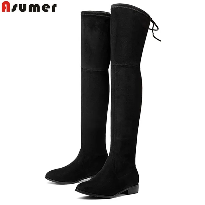 Asumer 2021 New plus size 34-43 autumn winter boots women fashion shoes woman over the knee boots stretch suede thigh high boots
Asumer 2021 New plus size 34-43 autumn winter boots women fashion shoes woman over the knee boots stretch suede thigh high boots