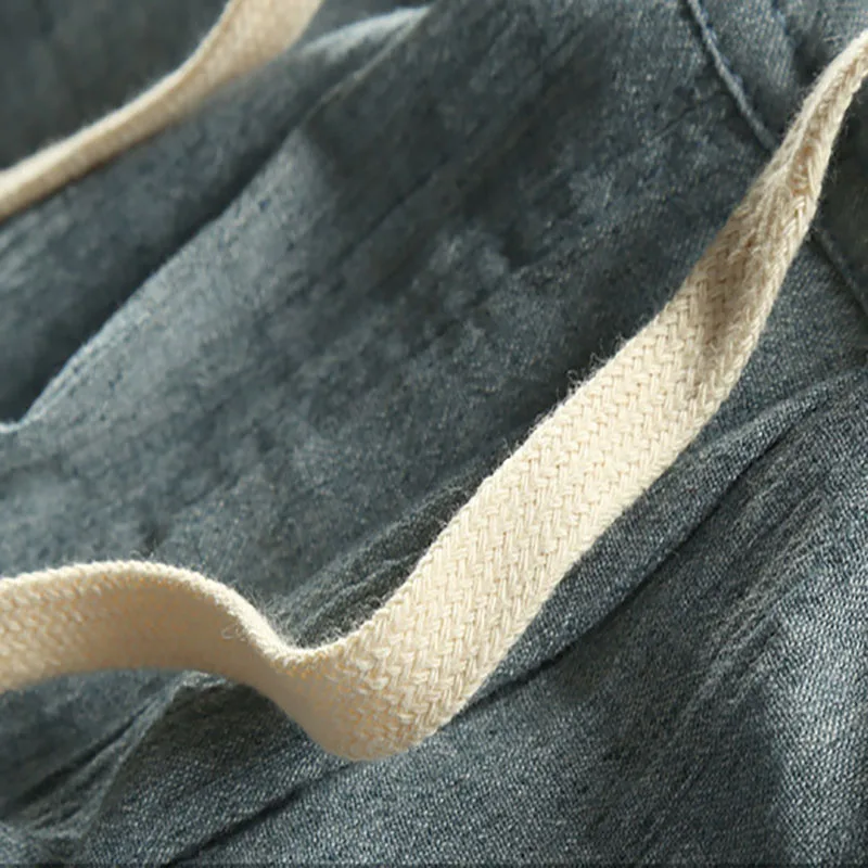 SHIFUREN новые осенние мужские повседневные хлопковые льняные брюки свободные