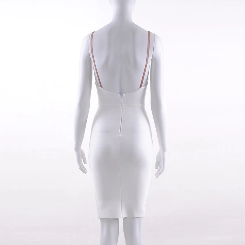 2020 White Color Sexy Women Spaghetti Strap Bodycon Bandage Dress Sleeveless V Neck Split Elegant Summer Party Dress Vestidos
2020 White Color Sexy Women Spaghetti Strap Bodycon Bandage Dress Sleeveless V Neck Split Elegant Summer Party Dress Vestidos
