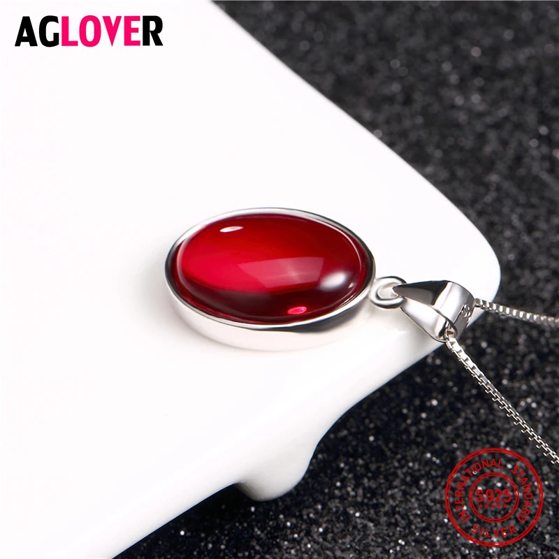 925 Sterling Silver Necklace Woman Charm Round AAA Red Crystal Pendant Necklace Female Fashion Jewelry
925 Sterling Silver Necklace Woman Charm Round AAA Red Crystal Pendant Necklace Female Fashion Jewelry