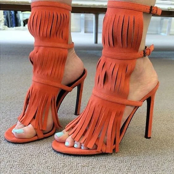 Hot Selling Orange Blue Suede Fringe Women Sandals Cut-out Peep Toe Tassel Gladiator Sandals Women Buckle Strap Ankle Boots
Hot Selling Orange Blue Suede Fringe Women Sandals Cut-out Peep Toe Tassel Gladiator Sandals Women Buckle Strap Ankle Boots