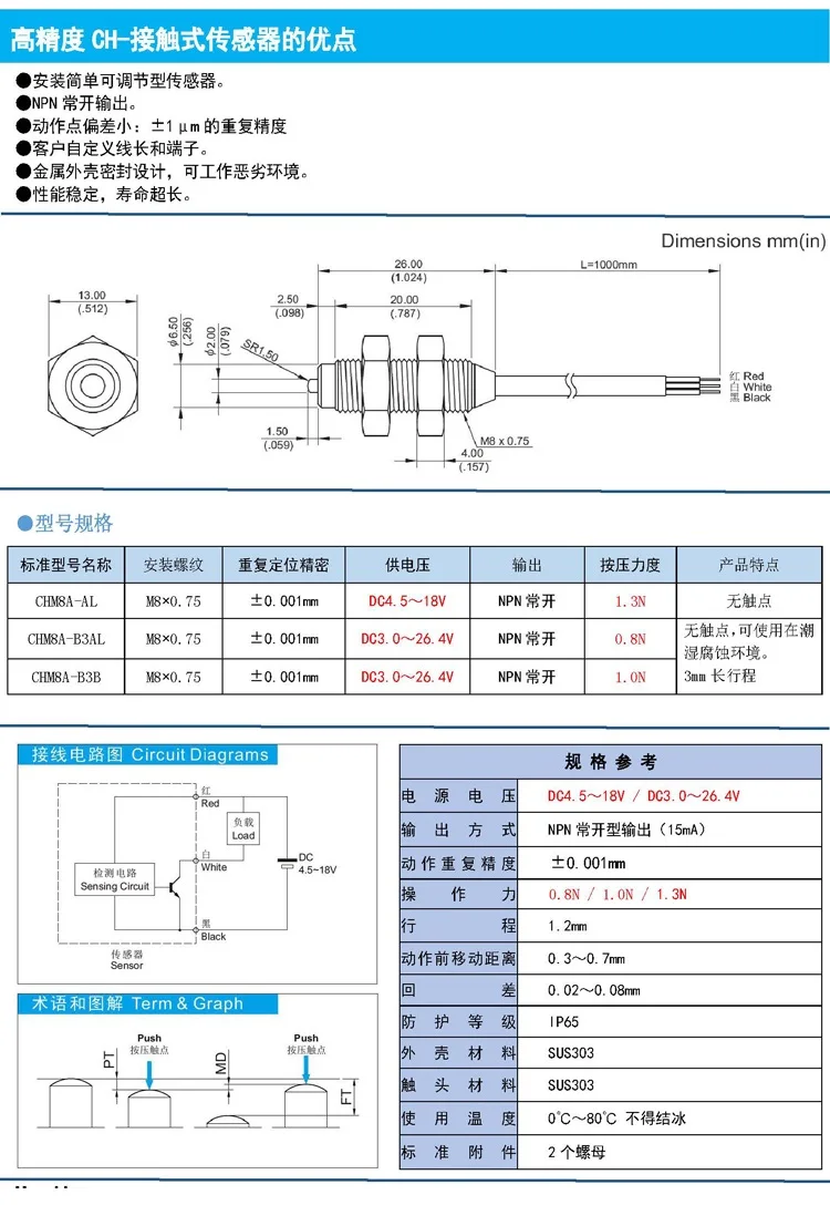 Round M8 contactless touch sensor high repeatability positioning sensor instead of electronic limit switch
Round M8 contactless touch sensor high repeatability positioning sensor instead of electronic limit switch