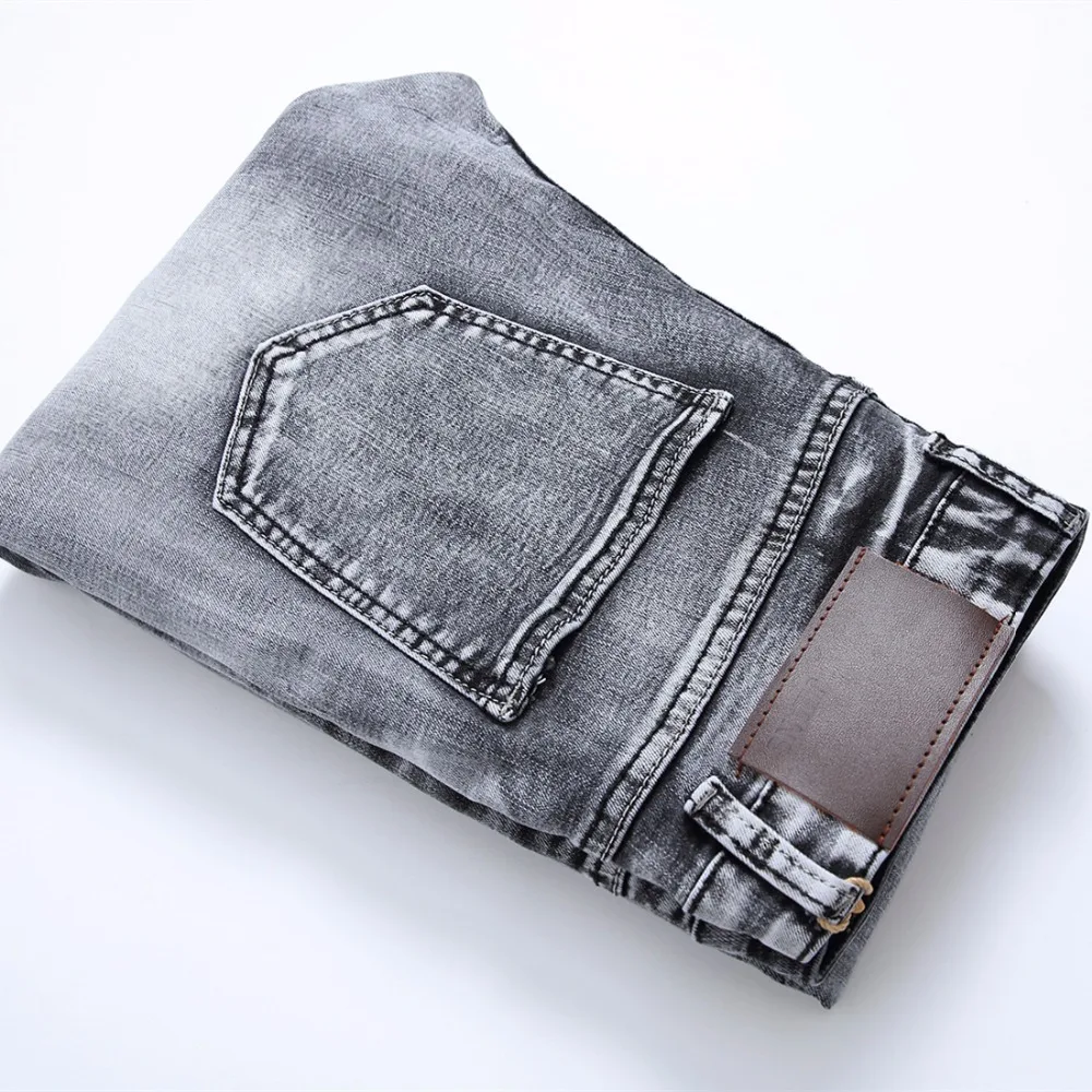 YiQuanYiMei Fashion Hot Sale Mens jeans Grey Casual Jeans Slim Feet Straight High Elasticity Fit Loose Waist Jeans For Men
YiQuanYiMei Fashion Hot Sale Mens jeans Grey Casual Jeans Slim Feet Straight High Elasticity Fit Loose Waist Jeans For Men