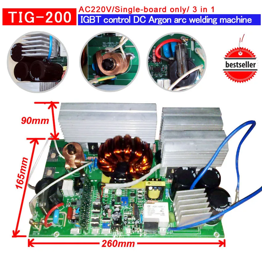 PCB WS250 IGBT control single circuit board with TIG/MMA functions for welding machine AC220V
PCB WS250 IGBT control single circuit board with TIG/MMA functions for welding machine AC220V