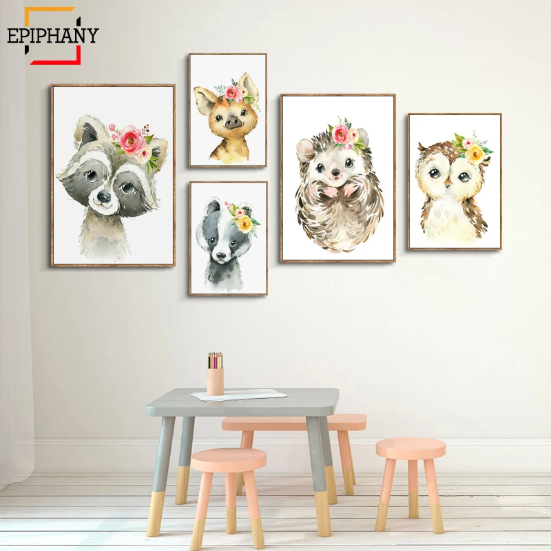 Baby Animal Print Raccoon Wild Pig Hedgehog Badger Bunny Owl Wall Canvas Canvas Printings Kids Room Decor Posters and Prints
Baby Animal Print Raccoon Wild Pig Hedgehog Badger Bunny Owl Wall Canvas Canvas Printings Kids Room Decor Posters and Prints