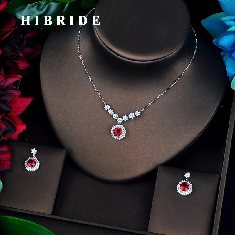 HIBRIDE New Fashion Round Shape Red Cubic Zircon Bridal Jewelry Sets Wedding Accessories Indian Jewelry Wholesale Price N-690
HIBRIDE New Fashion Round Shape Red Cubic Zircon Bridal Jewelry Sets Wedding Accessories Indian Jewelry Wholesale Price N-690
