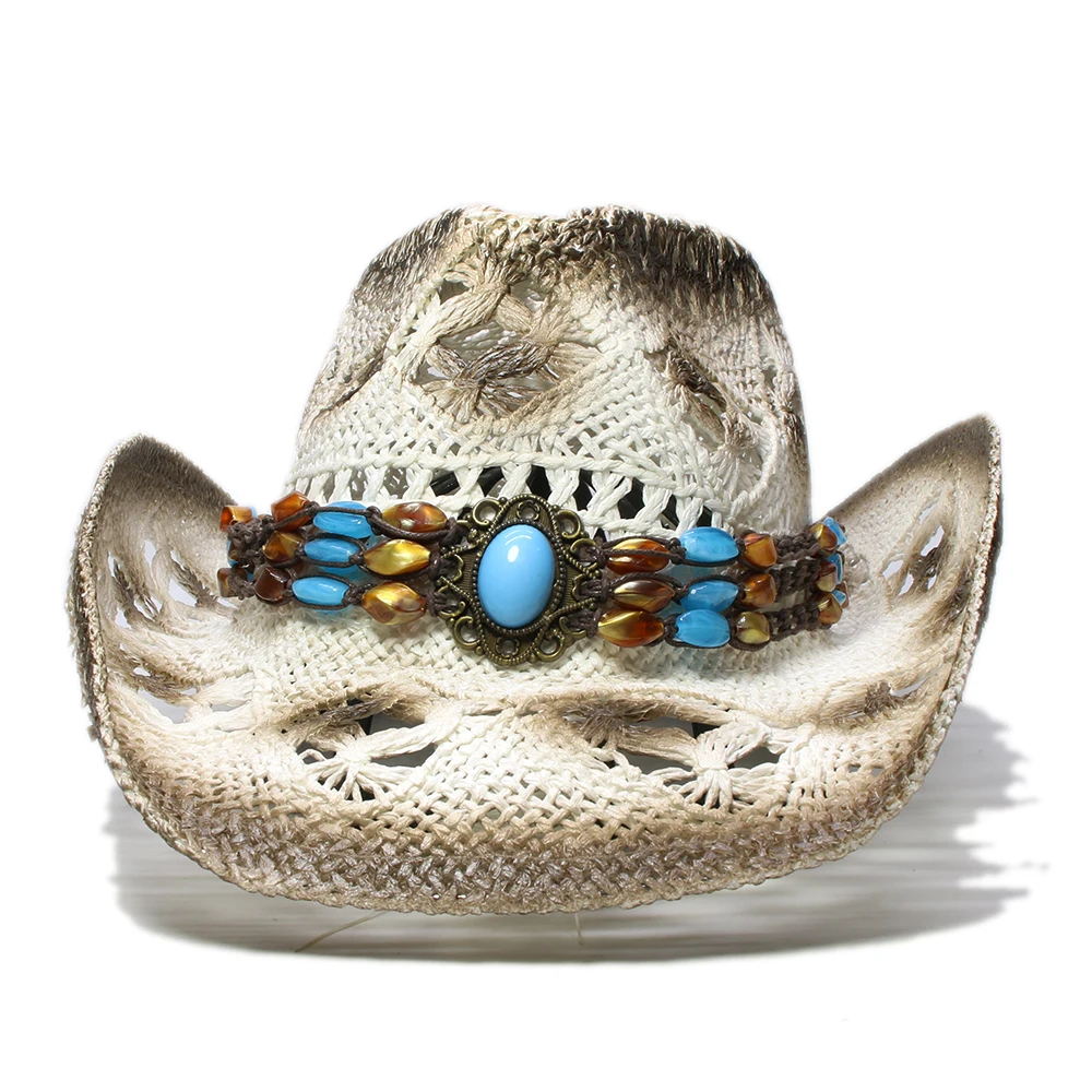 Retro Summer Women Men's Wide Brim Straw Travel Outdoor Beach Cowboy Western Cowgirl Hat Turquoise Leather Band (One Size 58CM)
Retro Summer Women Men's Wide Brim Straw Travel Outdoor Beach Cowboy Western Cowgirl Hat Turquoise Leather Band (One Size 58CM)