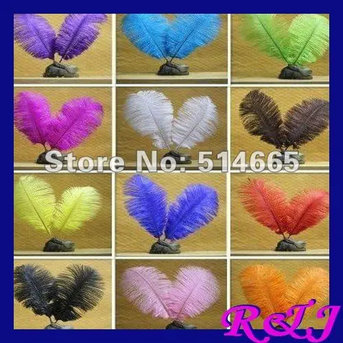 

Free shipping 100pcs/lot 10-12inch 25-30cm mix 2 color dyed Ostrich drab feather ostrich plumes