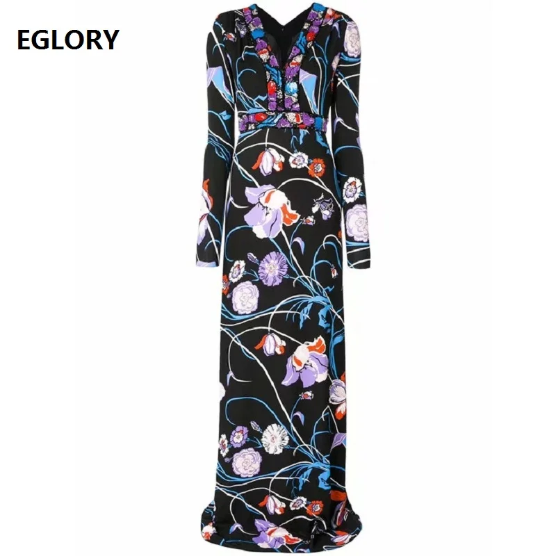 Floor Length Dress 2019 Spring Summer Long Dress High Quality Women V-Neck Exquisite Floral Print Long Sleeve Dress Jersey XXL
Floor Length Dress 2019 Spring Summer Long Dress High Quality Women V-Neck Exquisite Floral Print Long Sleeve Dress Jersey XXL