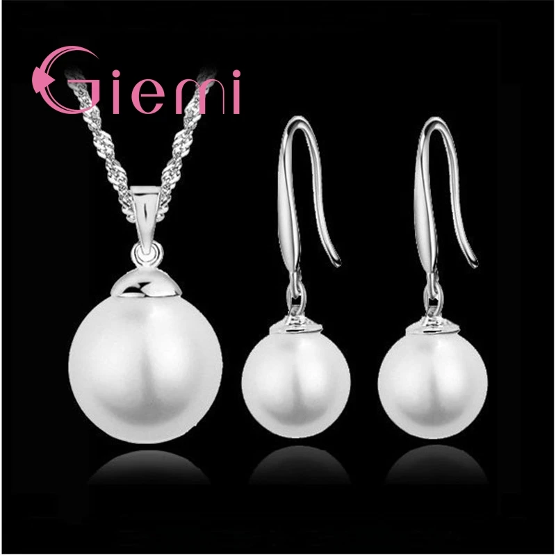 Classic Pearl Jewelry Set 925 Sterling Silver Pendant Necklace Stud Earrings For Women Charm Accessories Fast Shipping
Classic Pearl Jewelry Set 925 Sterling Silver Pendant Necklace Stud Earrings For Women Charm Accessories Fast Shipping