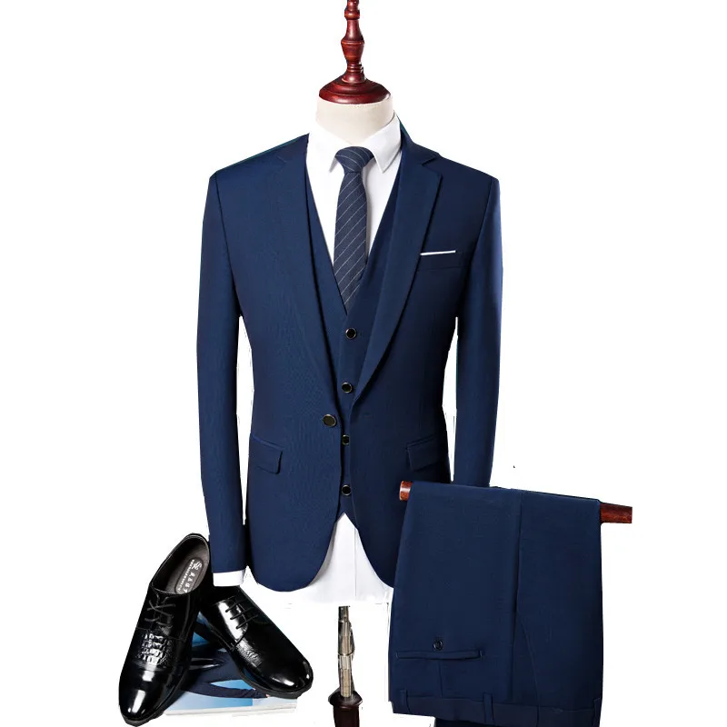 2019 new high-grade fashion design business Europe America men's fashion leisure pure color Suit dress suit(coat+waistcoat+pants
2019 new high-grade fashion design business Europe America men's fashion leisure pure color Suit dress suit(coat+waistcoat+pants