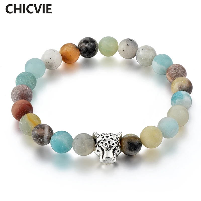 CHICVIE Silver Leopard Head Charm Bracelet Bangles Mix Color Natural Dull Polish Matte Stone Beads For jewelry Making Bracelets
CHICVIE Silver Leopard Head Charm Bracelet Bangles Mix Color Natural Dull Polish Matte Stone Beads For jewelry Making Bracelets