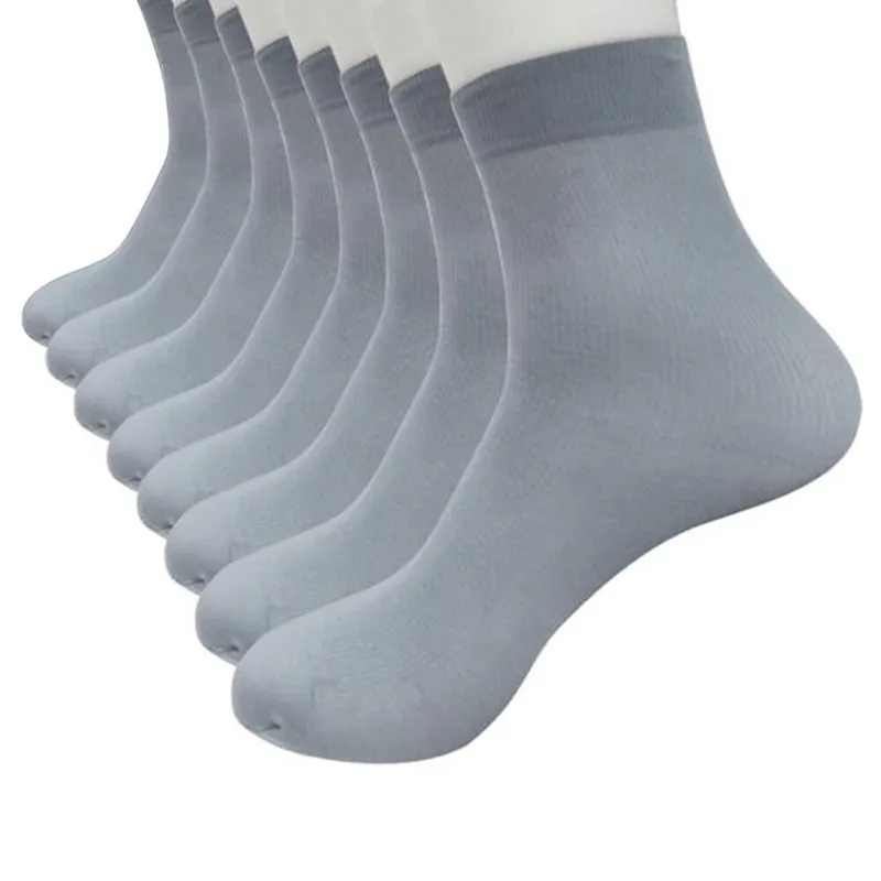 8 пар Для мужчин носки из бамбукового волокна ультра-тонкие эластичные