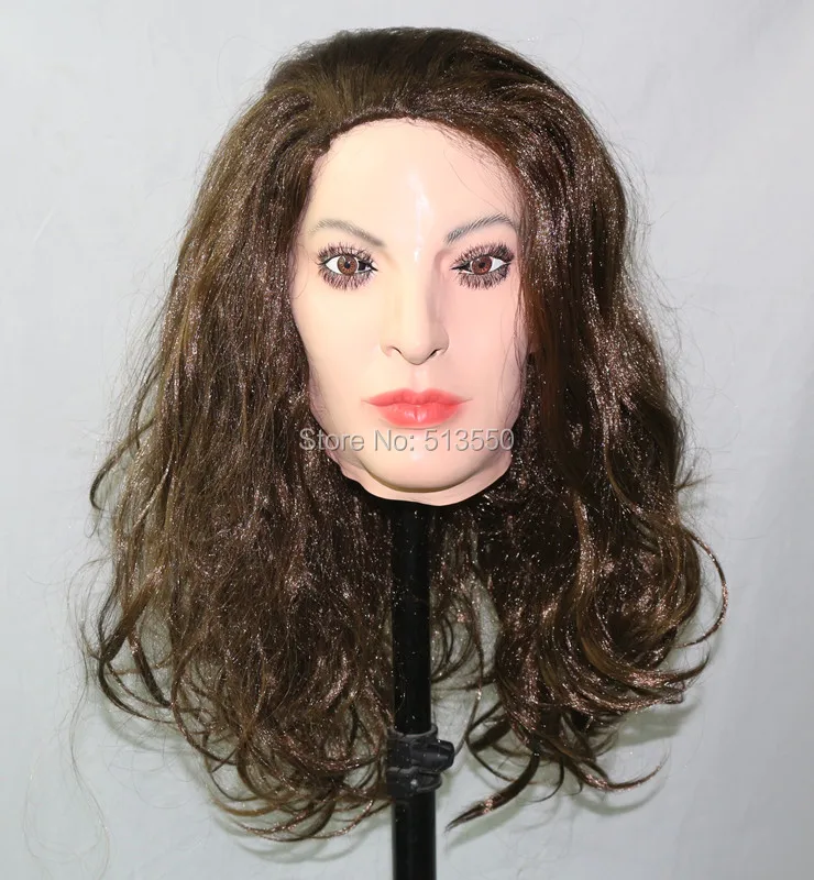 Костюм для косплея на Хэллоуин латексная женская маска трансвестита|female mask|latex
