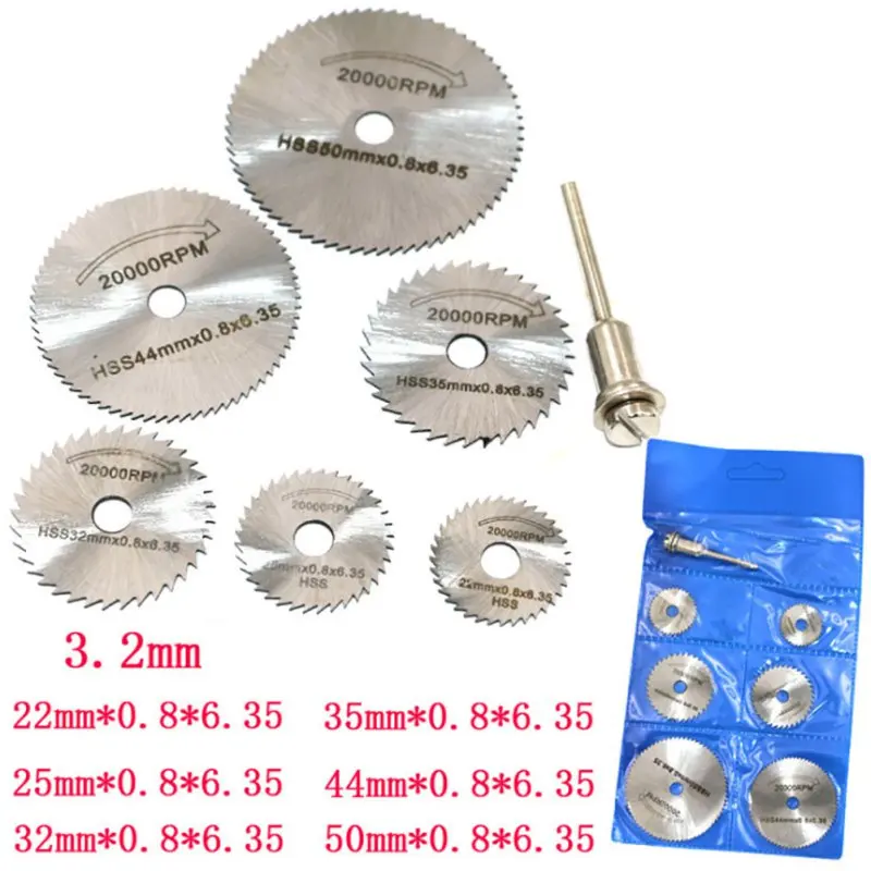 7PC Metal Cutter Power Tool Sets Wood Cutting Discs Drill Mandrel Cutoff Circular Saw Blade Rotary Tool For Dremel 3.2mm Rod
7PC Metal Cutter Power Tool Sets Wood Cutting Discs Drill Mandrel Cutoff Circular Saw Blade Rotary Tool For Dremel 3.2mm Rod