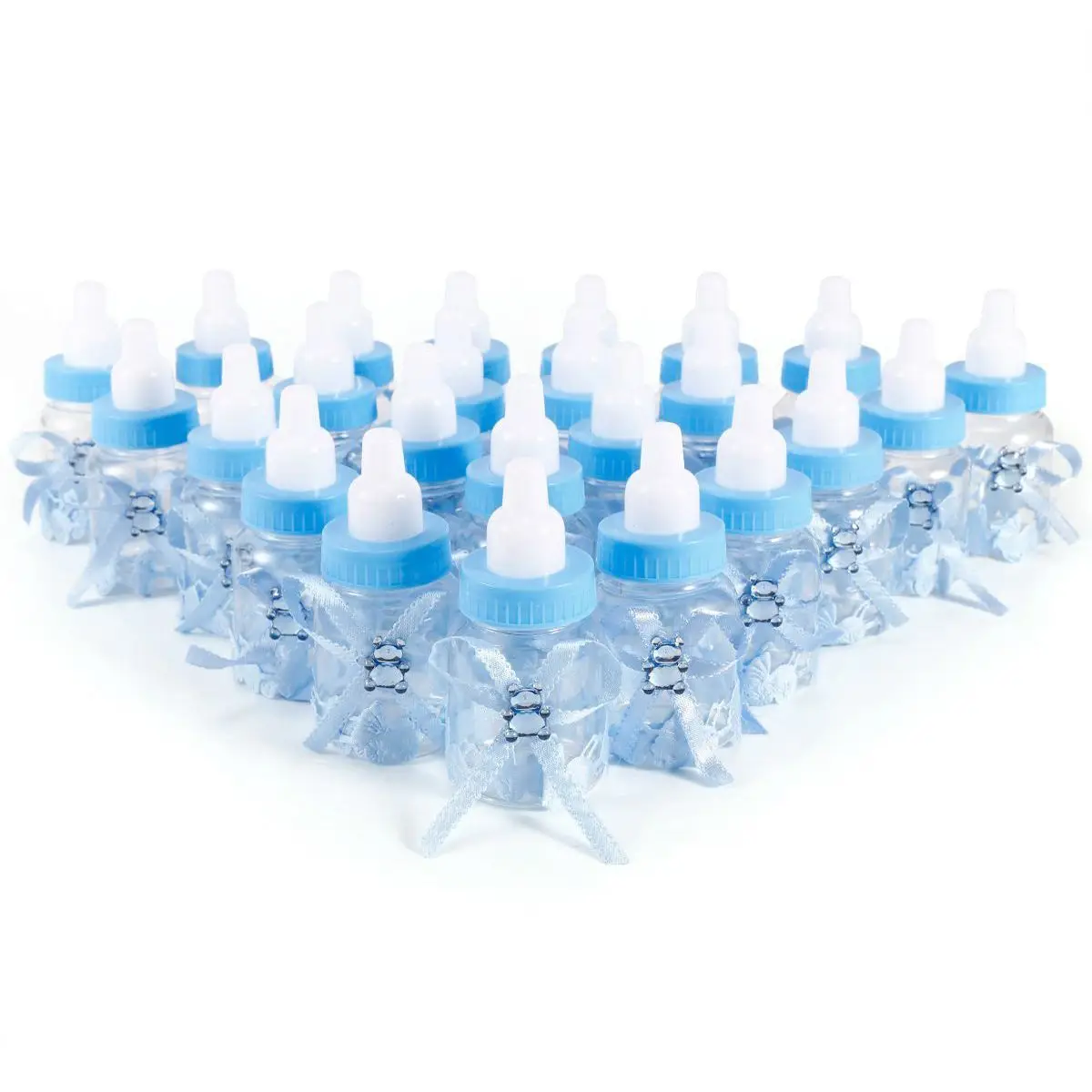 24 Бутылочки для малышей мини 4x9 см Мишка со стразами подарок крещения маленьких