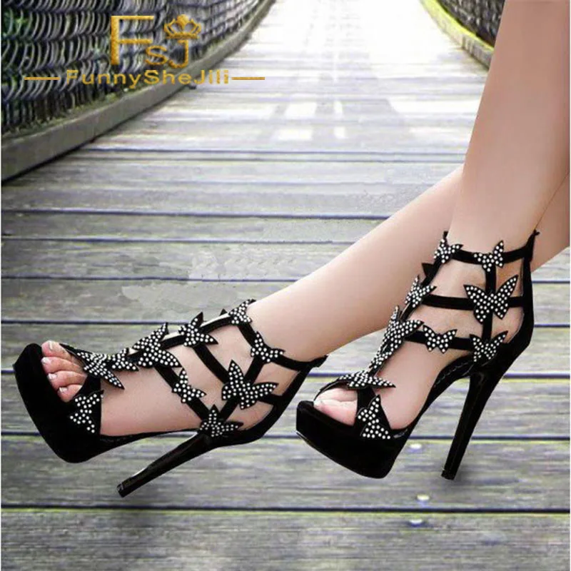 Black Crystal Butterflies Platform Shoes Open Toe Stiletto Heel Sandals Noble Party Evening Club Prom Big US Size 14 15 16 FSJ
Black Crystal Butterflies Platform Shoes Open Toe Stiletto Heel Sandals Noble Party Evening Club Prom Big US Size 14 15 16 FSJ