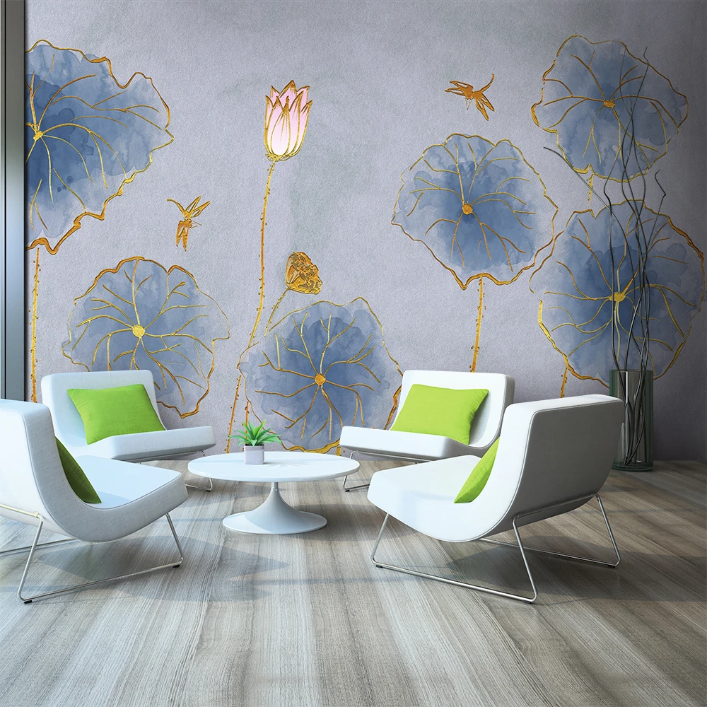 Custom 3d wallpaper modern fresh and elegant lotus TV background wall - silk waterproof material
Custom 3d wallpaper modern fresh and elegant lotus TV background wall - silk waterproof material