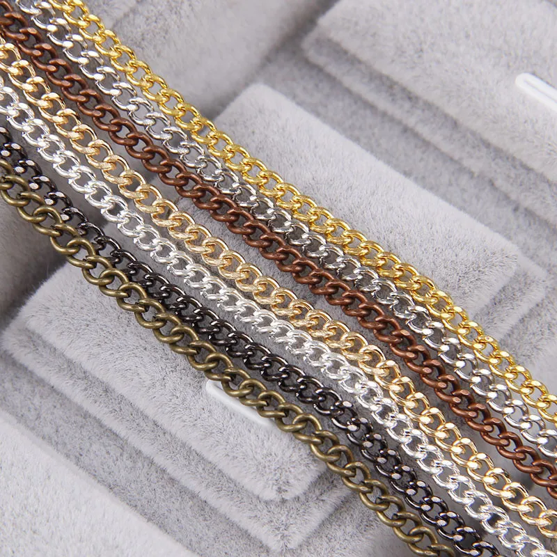 5m/lot 0.6x2x2.5mm Metal Necklace Chains Rhodium plated/Gold Color Bulk Fit Bracelets Findings Metal Link Chain Jewelry Making
5m/lot 0.6x2x2.5mm Metal Necklace Chains Rhodium plated/Gold Color Bulk Fit Bracelets Findings Metal Link Chain Jewelry Making