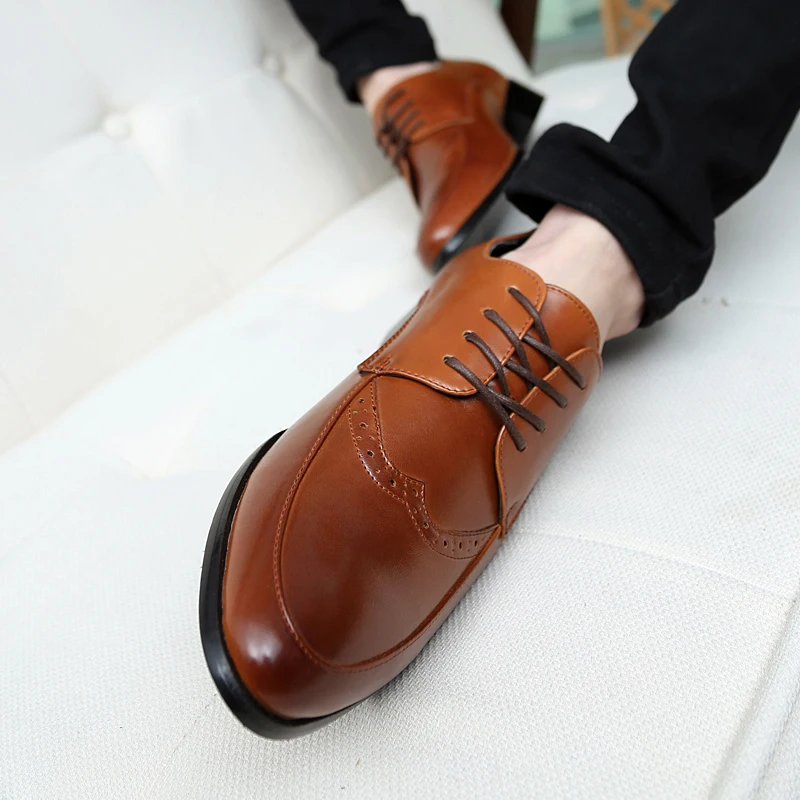 Новинка модные мужские туфли-оксфорды Высококачественная деловая