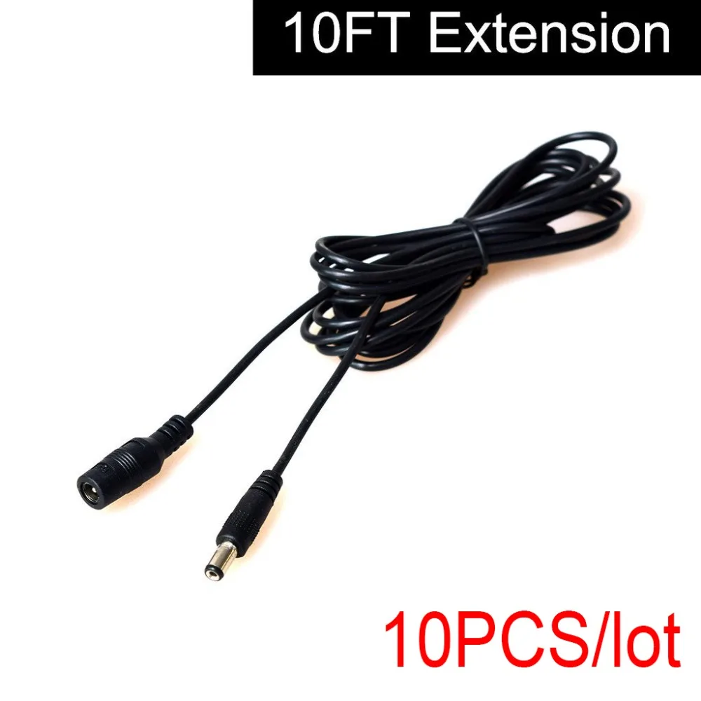 10pcs 3M10FT DC Power Extension Cable 5.5x2.1mm Plug Male to Female Adapter for Car Boat Motor Backup Camera&Monitor LED Light
10pcs 3M10FT DC Power Extension Cable 5.5x2.1mm Plug Male to Female Adapter for Car Boat Motor Backup Camera&Monitor LED Light
