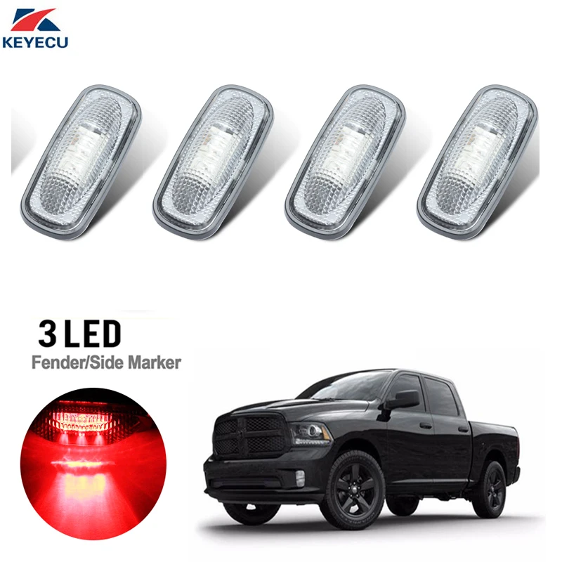 KEYECU 4Pieces 12V Red LED Fender Bed Side Marker Lights Set For 2003-2009 DODGE RAM Pickup F250 3500
KEYECU 4Pieces 12V Red LED Fender Bed Side Marker Lights Set For 2003-2009 DODGE RAM Pickup F250 3500