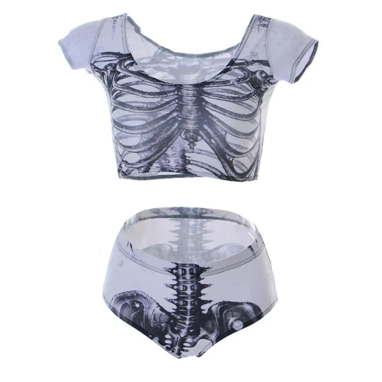 Two-Piece Suits Young girls sexy High waist Body Suits Skeleton bone women's suit Dropship free ship
Two-Piece Suits Young girls sexy High waist Body Suits Skeleton bone women's suit Dropship free ship