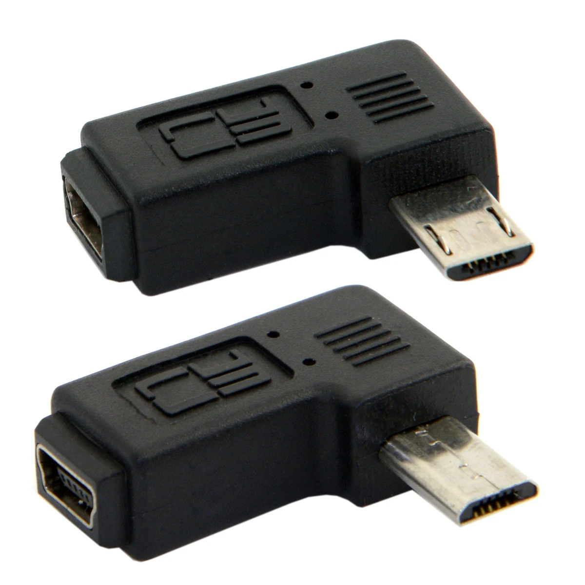 CYSM 90 Degree Right Angled Mini USB Female to Micro USB Male Data Charger Adapter
CYSM 90 Degree Right Angled Mini USB Female to Micro USB Male Data Charger Adapter