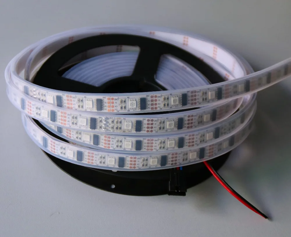 5 м DC5V WS2801 32 светодиода/м с 32 пикс./м светодиодная цифровая полоса; Водонепроницаемая силиконовая трубка; IP66; Адресная; RGB полноцветная
5 м DC5V WS2801 32 светодиода/м с 32 пикс./м светодиодная цифровая полоса; Водонепроницаемая силиконовая трубка; IP66; Адресная; RGB полноцветная