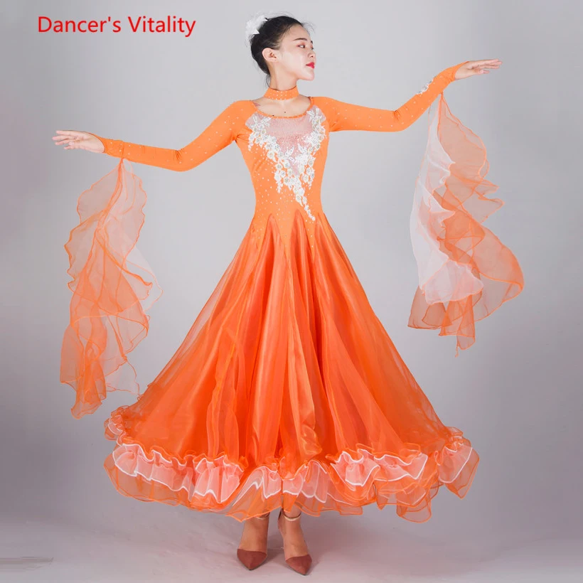 Luxury Embroidery Ballroom Dance Dress Women Dancing Big Swing Dresses Waltz Tango Dance Performance Competition Costumes
Luxury Embroidery Ballroom Dance Dress Women Dancing Big Swing Dresses Waltz Tango Dance Performance Competition Costumes