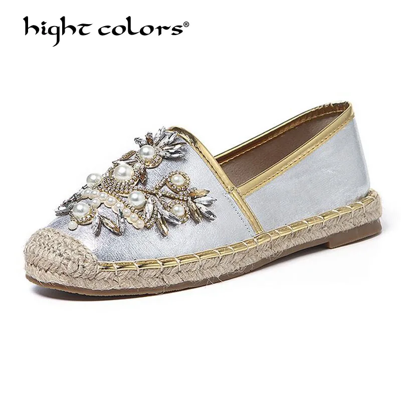 New Women Casual Flat Shoes Fashion Slip On Round Toe Breathable Rhinestone Loafers Straw Hemp Rope espadrilles Shoes Big Size
New Women Casual Flat Shoes Fashion Slip On Round Toe Breathable Rhinestone Loafers Straw Hemp Rope espadrilles Shoes Big Size