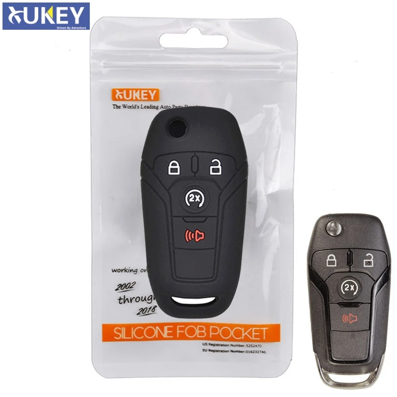 Silicone Car Remote Key Fob Cover Case For Ford F-150 F-250 F-350 Fusion Fiesta Mustang Explorer Skin Shell Pocket 4 Button
Silicone Car Remote Key Fob Cover Case For Ford F-150 F-250 F-350 Fusion Fiesta Mustang Explorer Skin Shell Pocket 4 Button