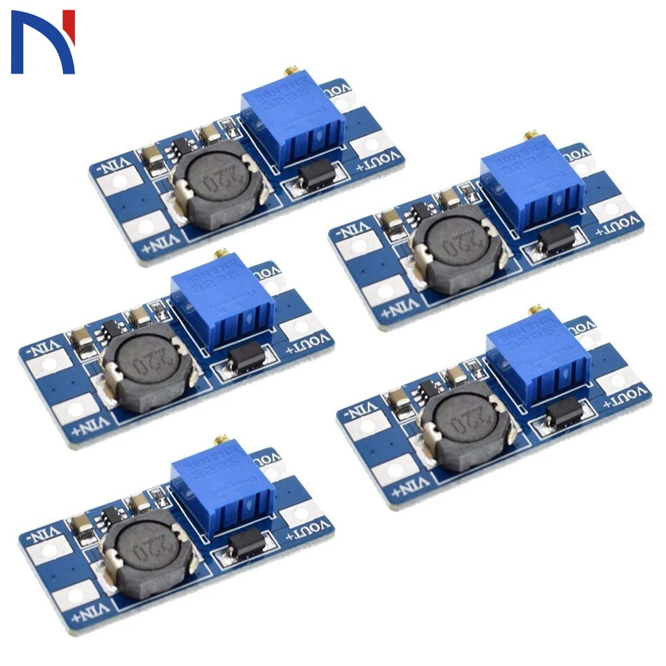 5Pcs DC-DC MT3608 DC Voltage Regulator Step Up Boost Converter Power Supply Module 2V-24V to 5V-28V 2A Max
5Pcs DC-DC MT3608 DC Voltage Regulator Step Up Boost Converter Power Supply Module 2V-24V to 5V-28V 2A Max