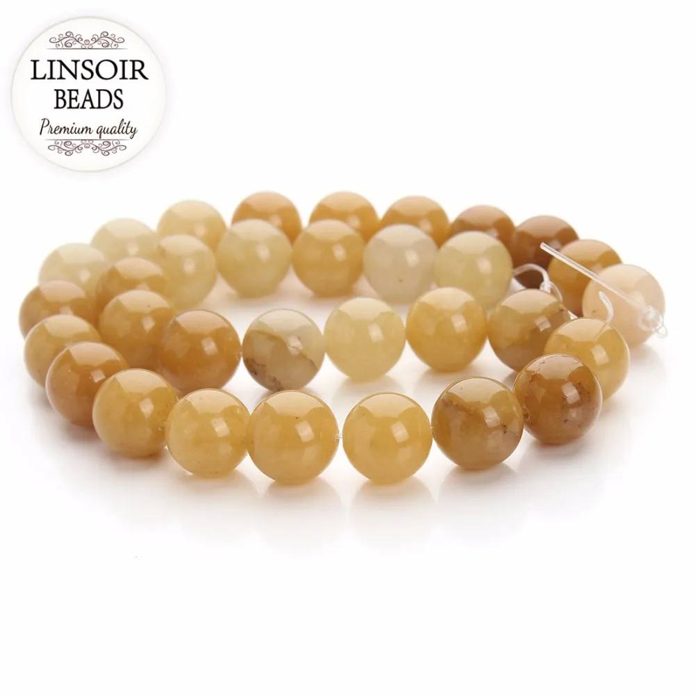 LINSOIR Round Natural Stone Beads For Jewelry Making 4mm 6mm 8mm 10mm 12mm Loose Round Yellow Jades Spacer Beads 40cm/strand
LINSOIR Round Natural Stone Beads For Jewelry Making 4mm 6mm 8mm 10mm 12mm Loose Round Yellow Jades Spacer Beads 40cm/strand