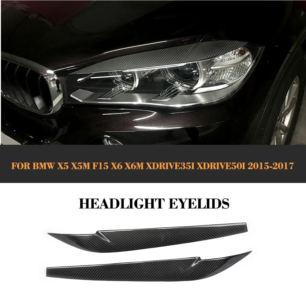 Налобный фонарь из углеродного волокна Diy брови накладки веки для BMW X5 X5M X6 X6M F15 F16