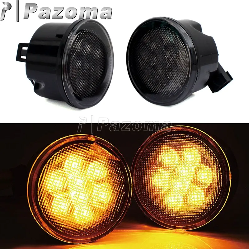 Black Front Grille Amber light LED Turn Signal Lights Smoke Lens for Jeep Wrangler 2007-2017
Black Front Grille Amber light LED Turn Signal Lights Smoke Lens for Jeep Wrangler 2007-2017