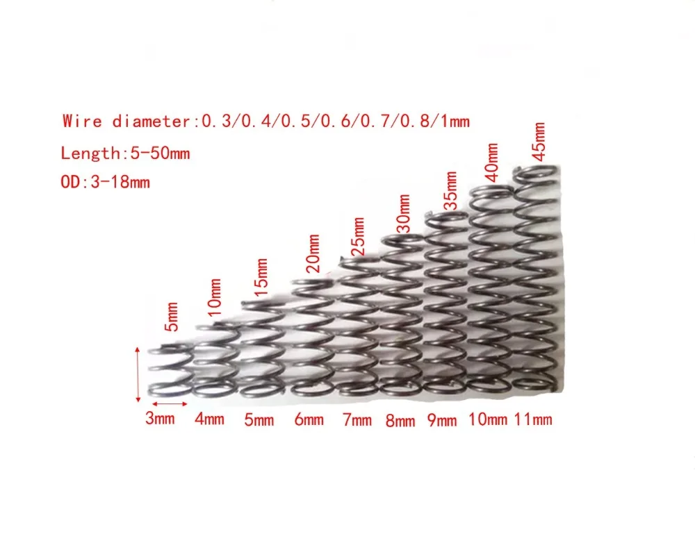 50pcs stainless steel compression spring non-corrosive tension surface passivated
50pcs stainless steel compression spring non-corrosive tension surface passivated